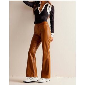 FREE PEOPLE uptown high rise vegan pant in brown